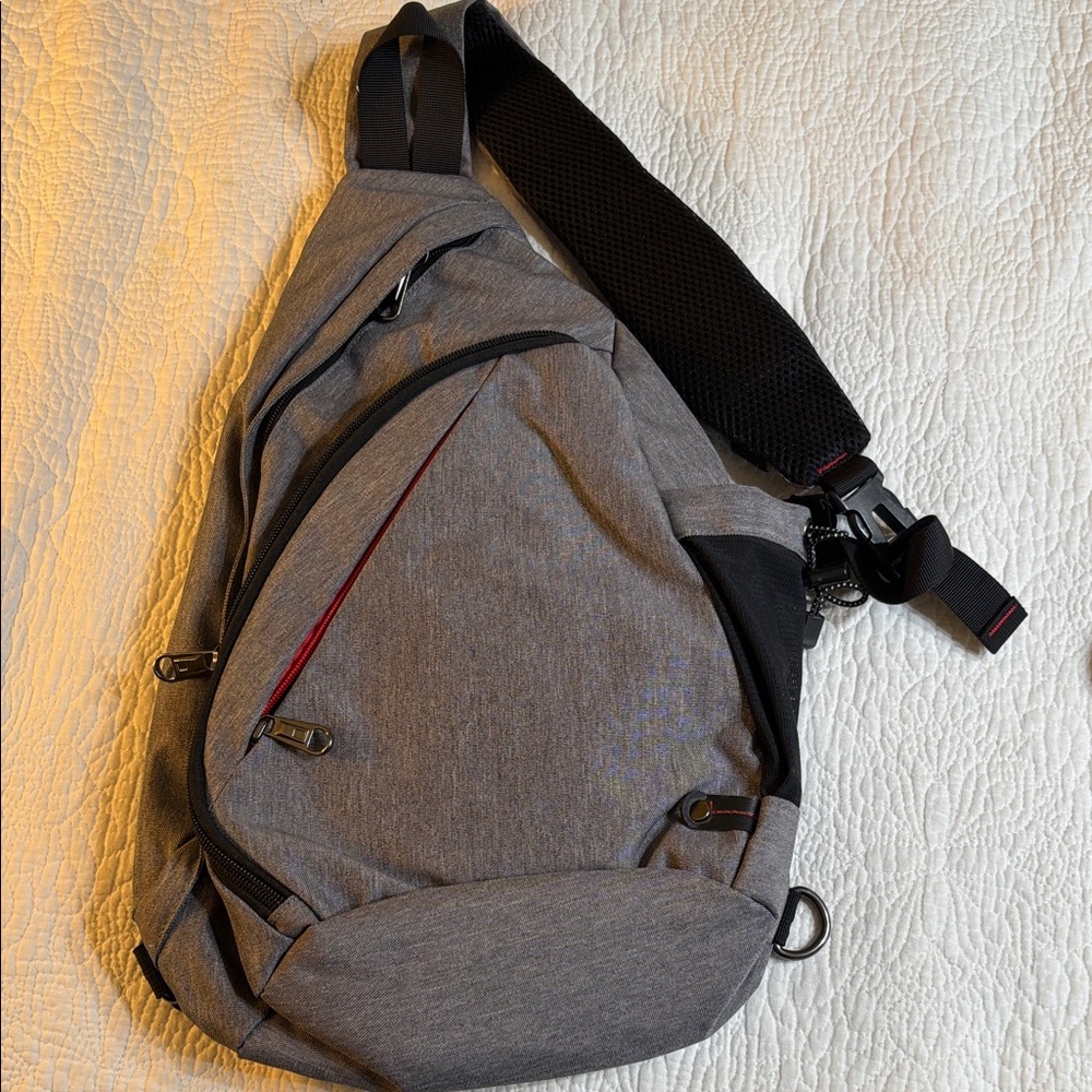 Stylish Black and Gray Men's Sling Bag